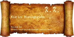Kuris Kunigunda névjegykártya